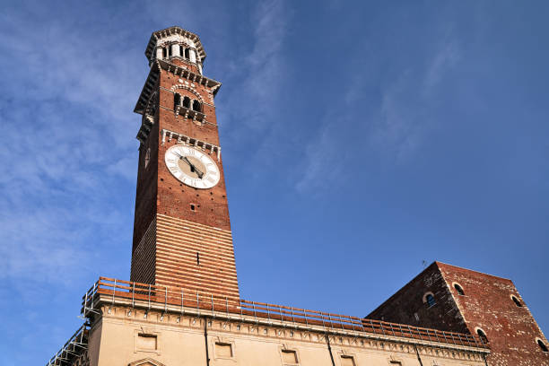 istock Historic medieval tower with clock and bells Torre dei Lamberti 1453604718