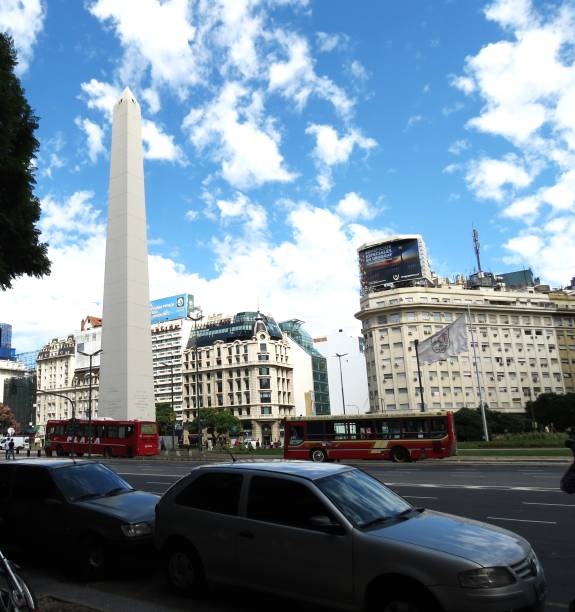 The Obelisk in Buenos Aires, Argentina. stock photo