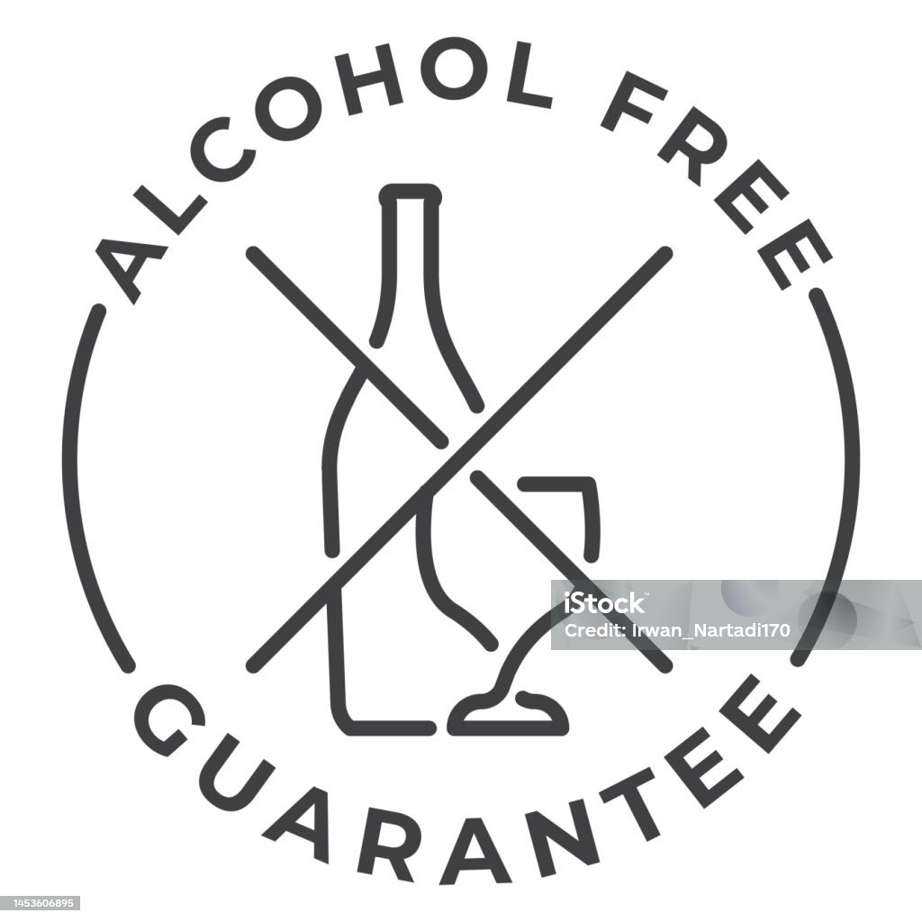 No alcohol holiday, dry january, free alcohol. Vector icon template - Royalty-free Droog vectorkunst