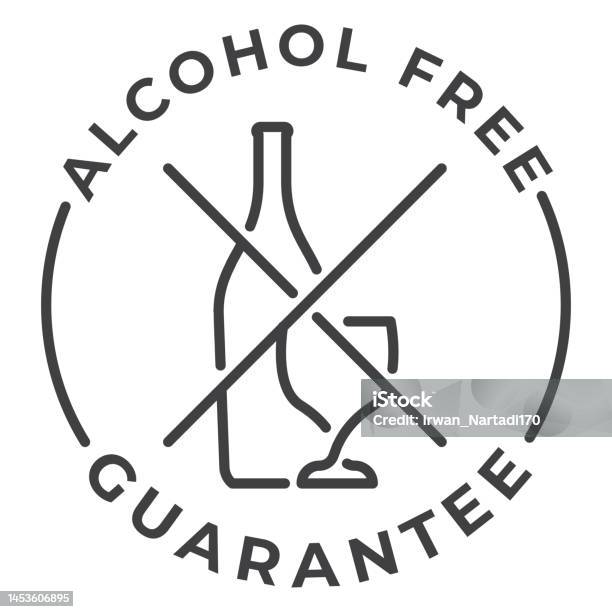 No Alcohol Holiday Dry January Free Alcohol Vector Icon Template Stockvectorkunst en meer beelden van Droog