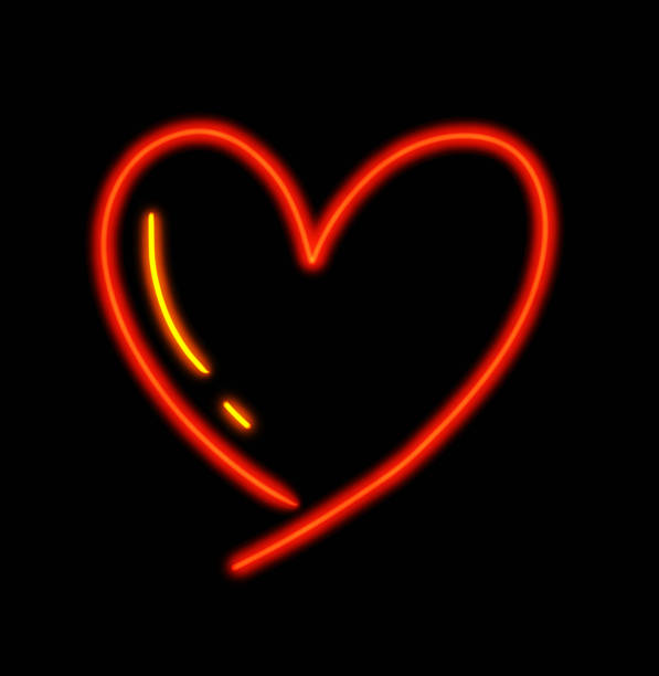 istock Neon heart glow valentine day love element sign symbol illustration 1453608451
