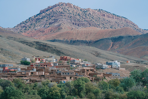Kasbah and village in Morocco North Africa Atlas Mountain