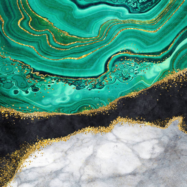 istock abstract background, texture of artificial white marble black granite green agate or malachite with gold veins, decorative marbling, fashionable stone, marbled surface 1453618705