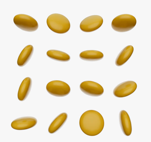 istock Gold Candy gems isolated on white background. 3d illustration 1453619545