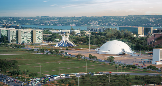 Brasilia, Brasil - Dec 07, 2020: Aerial view of Brasilia - Brasilia, Distrito Federal, Brazil