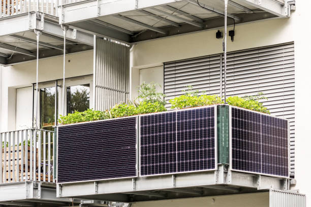 istock Solar panels on Balcony of Apartment Building 1453619730