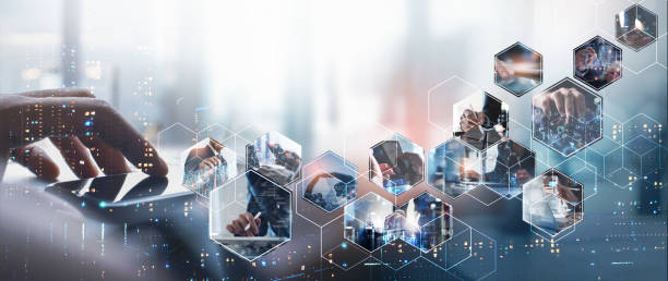 istock Digital technology, global business network connection, data analysis, social media marketing, digital software development, teamwork and business strategy, internet technology 1453620068