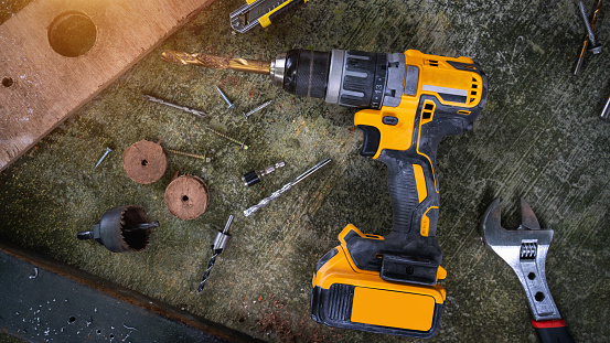 Cordless Power Drill with Bits and tools.