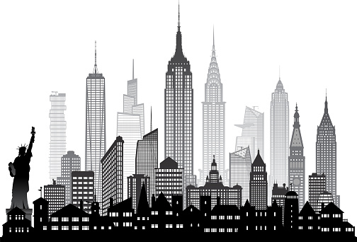 Incredibly detailed New York City skyline. All buildings are moveable and complete.