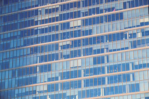 View up on the facade of the office building.