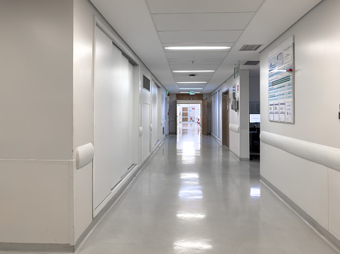 Empty corridor hospital