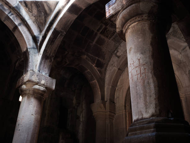 istock Goshavank, Nor Getik is an Armenian medieval monastic complex. Interior, 1453633981
