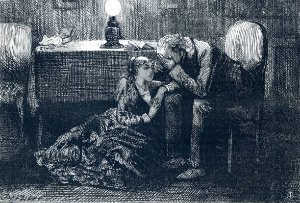 Brother and sister Martin Chuzzlewit 19th century illustration Tom Pinch and Ruth Pinch 

Original illustrations from Martin Chuzzlewit by Charles Dickens charles dickens stock illustrations
