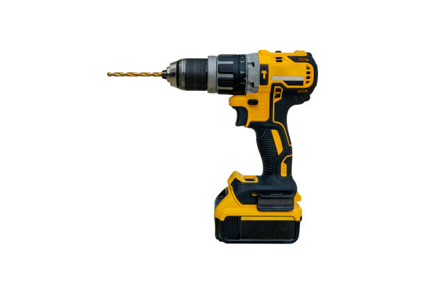 istock Power drill or Cordless screwdriver with battery for professional work in white background. 1453634338