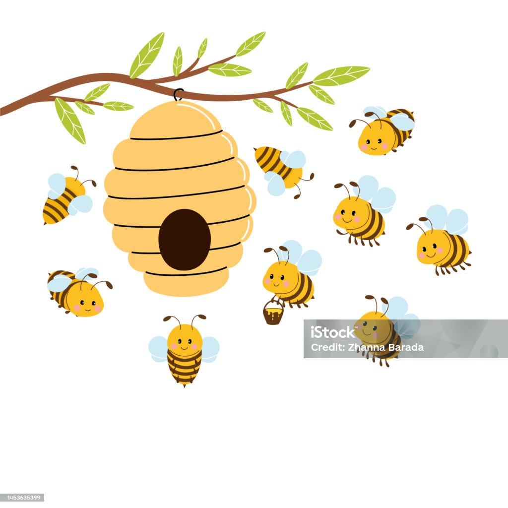 Vector Minh Họa Của Con Ong Dễ Thương Hình minh họa Sẵn có - Tải ...