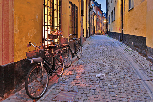 typical townscape in Gamla Stan (Stockholm, Sweden).