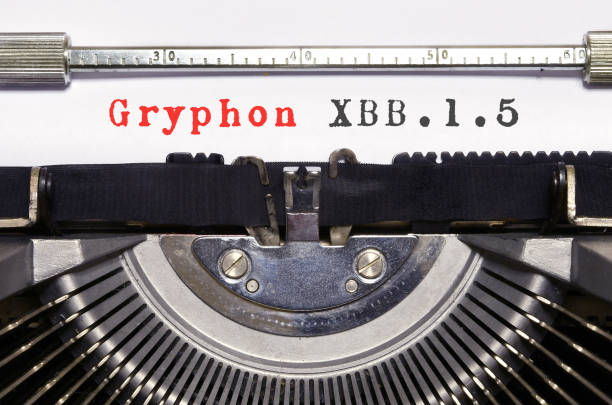 istock Covid-19 new Gryphon XBB Variant. Conceptual words 'Gryphon XBB.1.5 Variant' typed on vintage typewriter. Gryphon XBB: SARS-CoV-2 Predominant Variant 1453640982