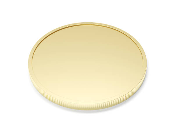 istock Gold blank coin isolated on white background. 1453641917