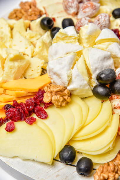 istock Cheese set wth olives and nut delicious food 1453641919