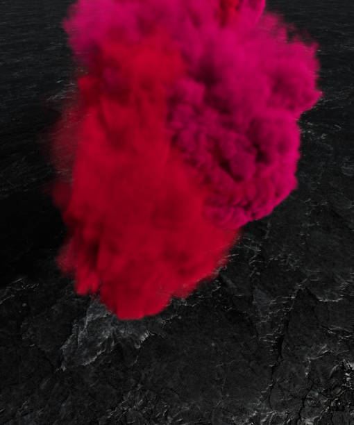 istock Red pink magenta cloud on a dark background. 3d illustration, 3d render. 1453646334