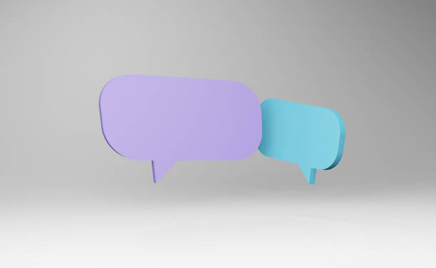 istock 3d rendering Illustration of a speech. Mockup for design on a gray background, Conversation symbol 1453650262