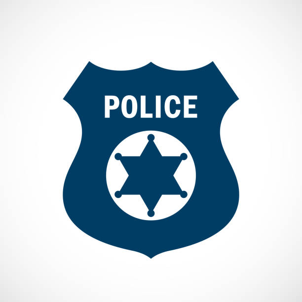 ikona wektora znaczka policyjnego - police badge badge police white background stock illustrations