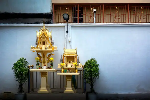 Photo of Small buddhist spirit house buy building exterior