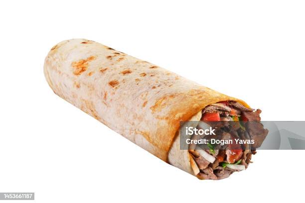 Turkish Wrap Meat Doner Et Dürüm Stock Photo - Download Image Now - Wrap Sandwich, Doner Kebab, Dürüm