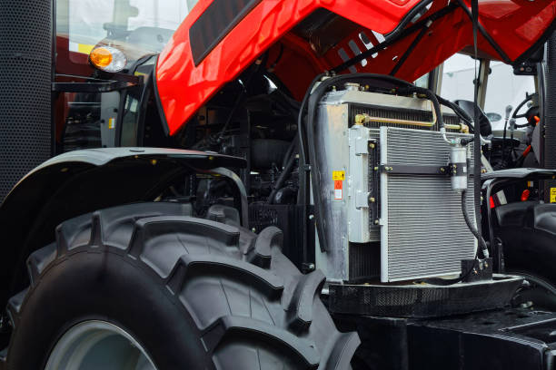 istock Open hood of an agricultural tractor. 1453661821