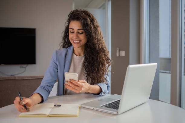 istock Young woman working from home 1453667216