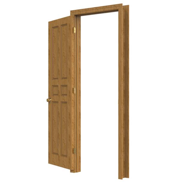 istock open isolated door closed 3d illustration rendering 1453669245
