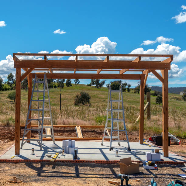 Building a gazebo stock photo