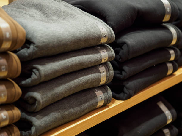 istock Sweatpants neatly placed on the shelf 1453680204