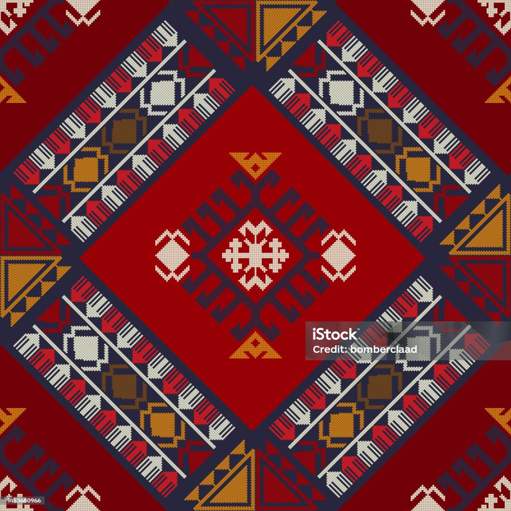 Kilim Red Pattern Vector Graphics Kilim Pattern 2 Stock Illustration - Download Image Now - Antique, Art ...