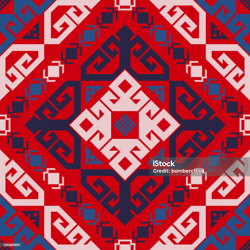 Kilim Red Pattern Vector Graphics Kilim Pattern 7 Stock Illustration - Download Image Now - Antique, Art ...