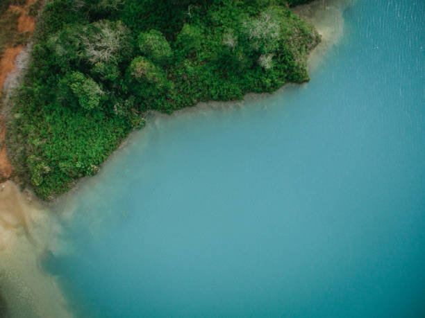 istock aerial view of blue lake 1453681033