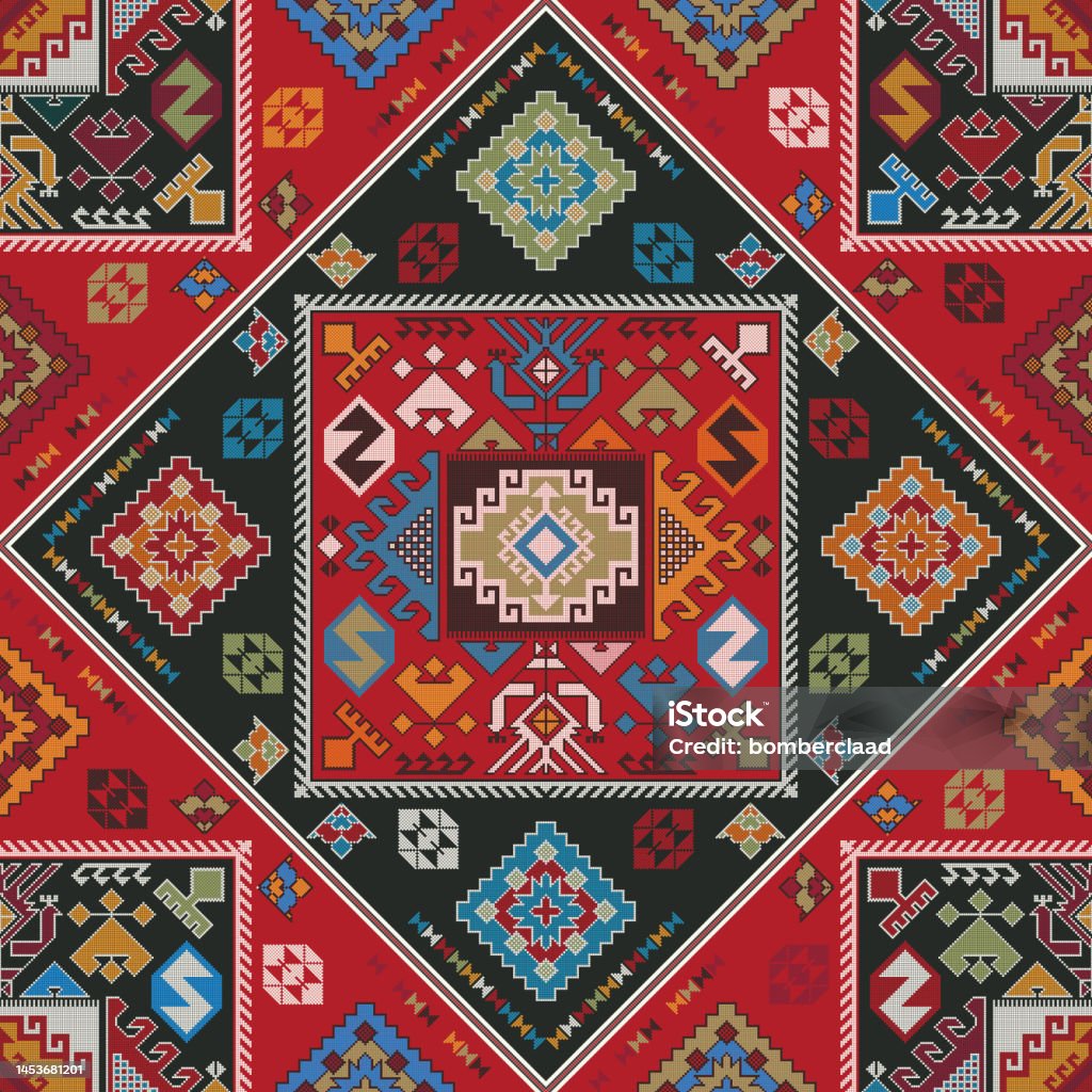 Kilim Red Pattern Vector Graphics Kilim Pattern 49 Stock Illustration - Download Image Now - Antique, Art ...