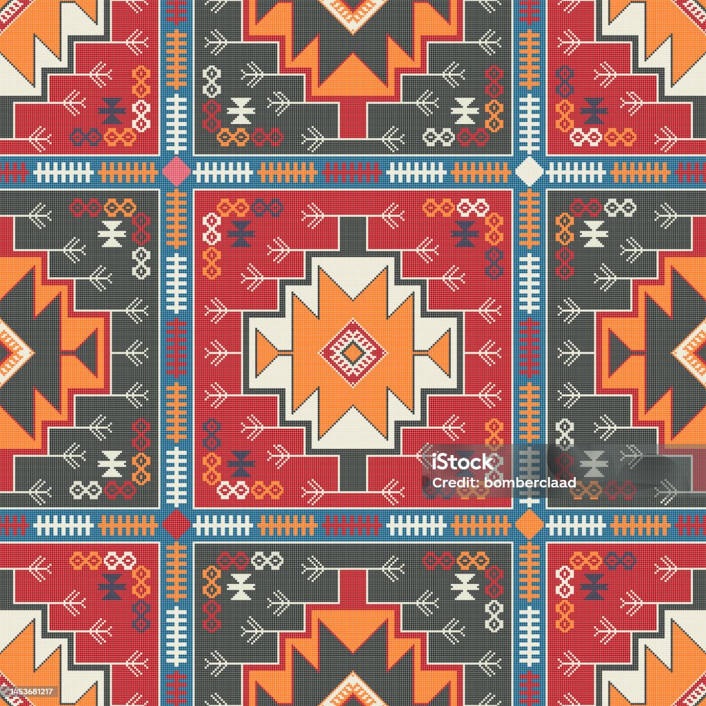 Kilim Red Pattern Vector Graphics Kilim Pattern 50 Stock Illustration - Download Image Now - Antique, Art ...