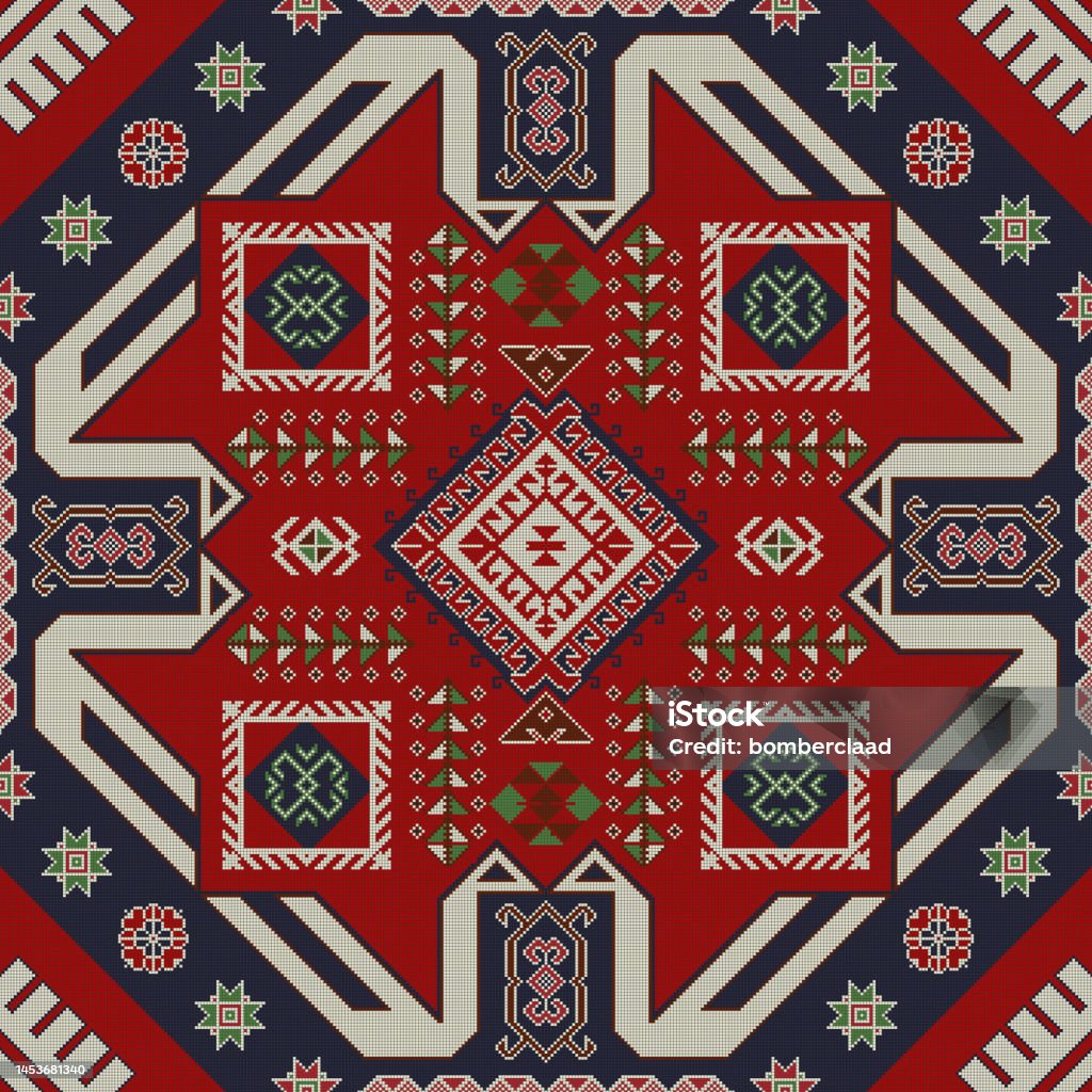 Kilim Red Pattern Vector Graphics Kilim Pattern 63 Stock Illustration - Download Image Now - Antique, Art ...