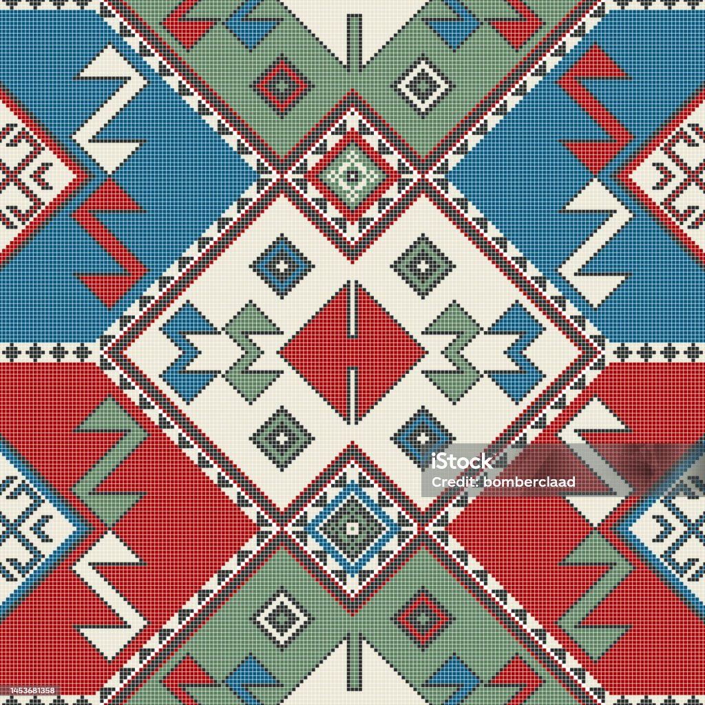 Kilim Red Pattern Vector Graphics Kilim Pattern 68 Stock Illustration - Download Image Now - Antique, Art ...