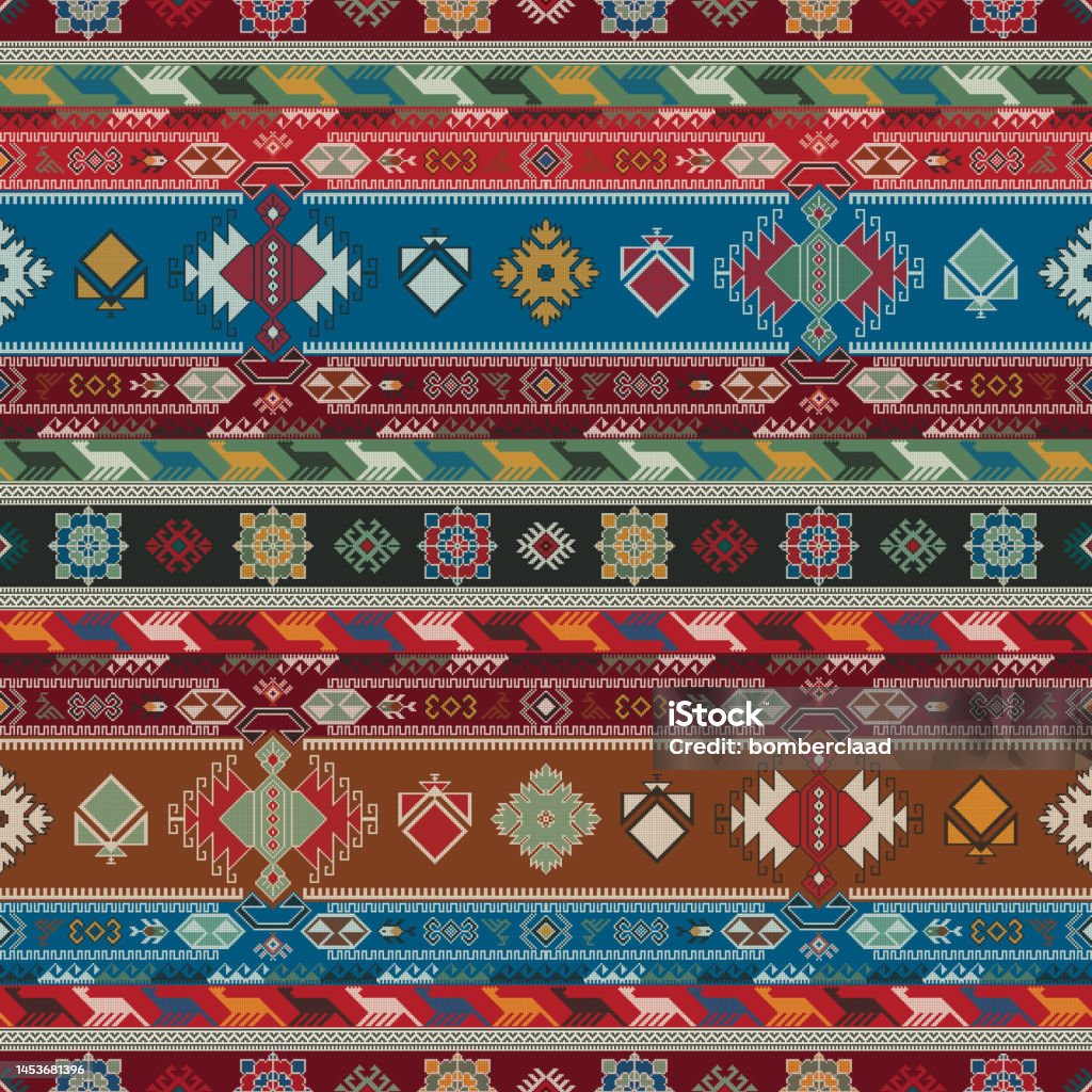 Kilim Red Pattern Vector Graphics Kilim Pattern 76 Stock Illustration - Download Image Now - Antique, Art ...