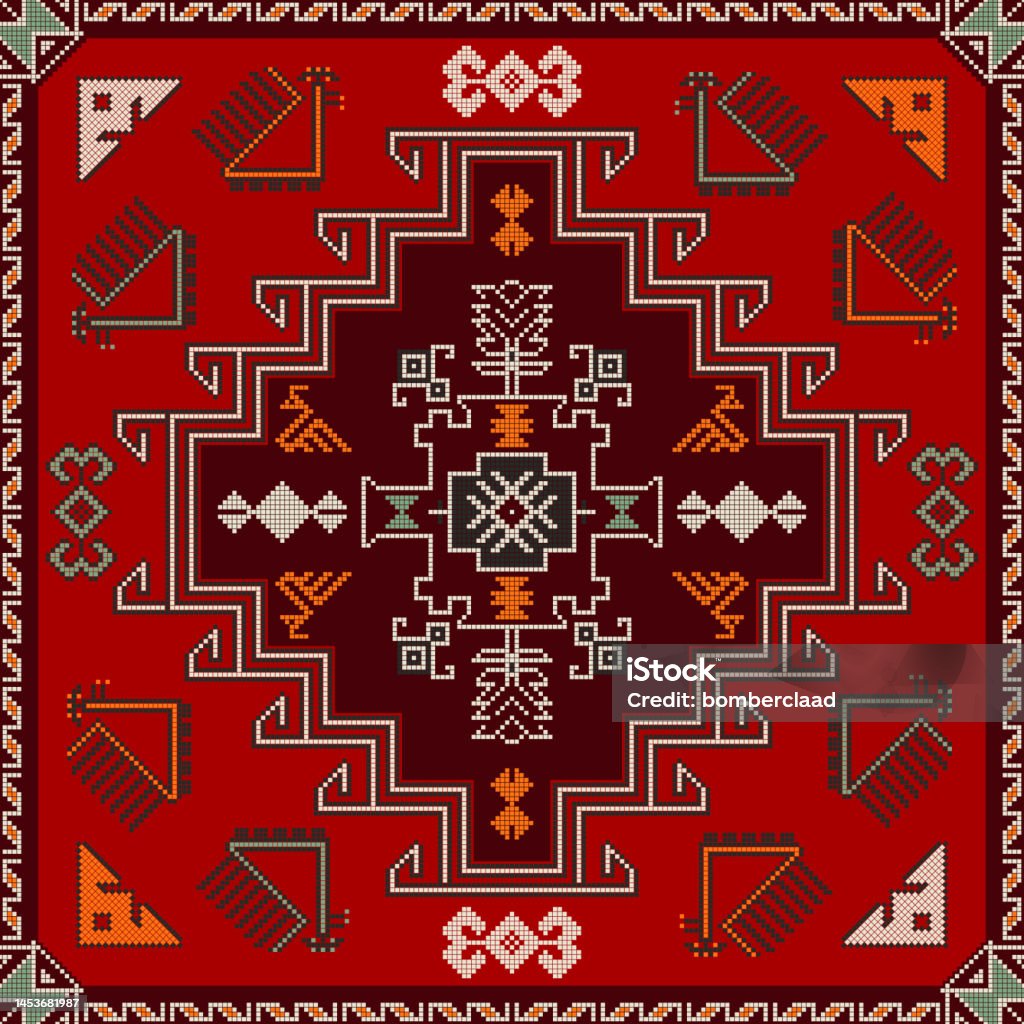 Kilim Red Pattern Vector Graphics Kilim Pattern 79 Stock Illustration - Download Image Now - Antique, Art ...