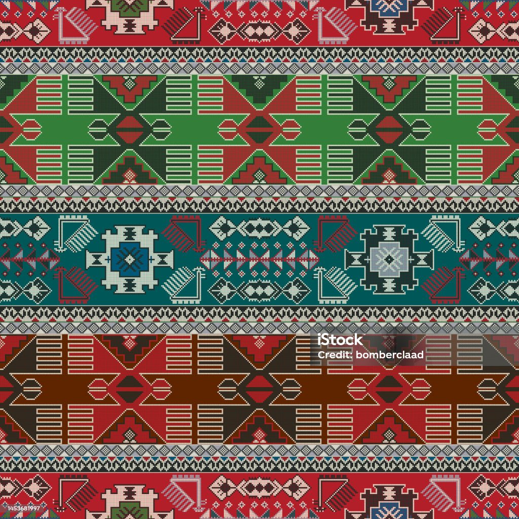 Kilim Red Pattern Vector Graphics Kilim Pattern 75 Stock Illustration - Download Image Now - Antique, Art ...