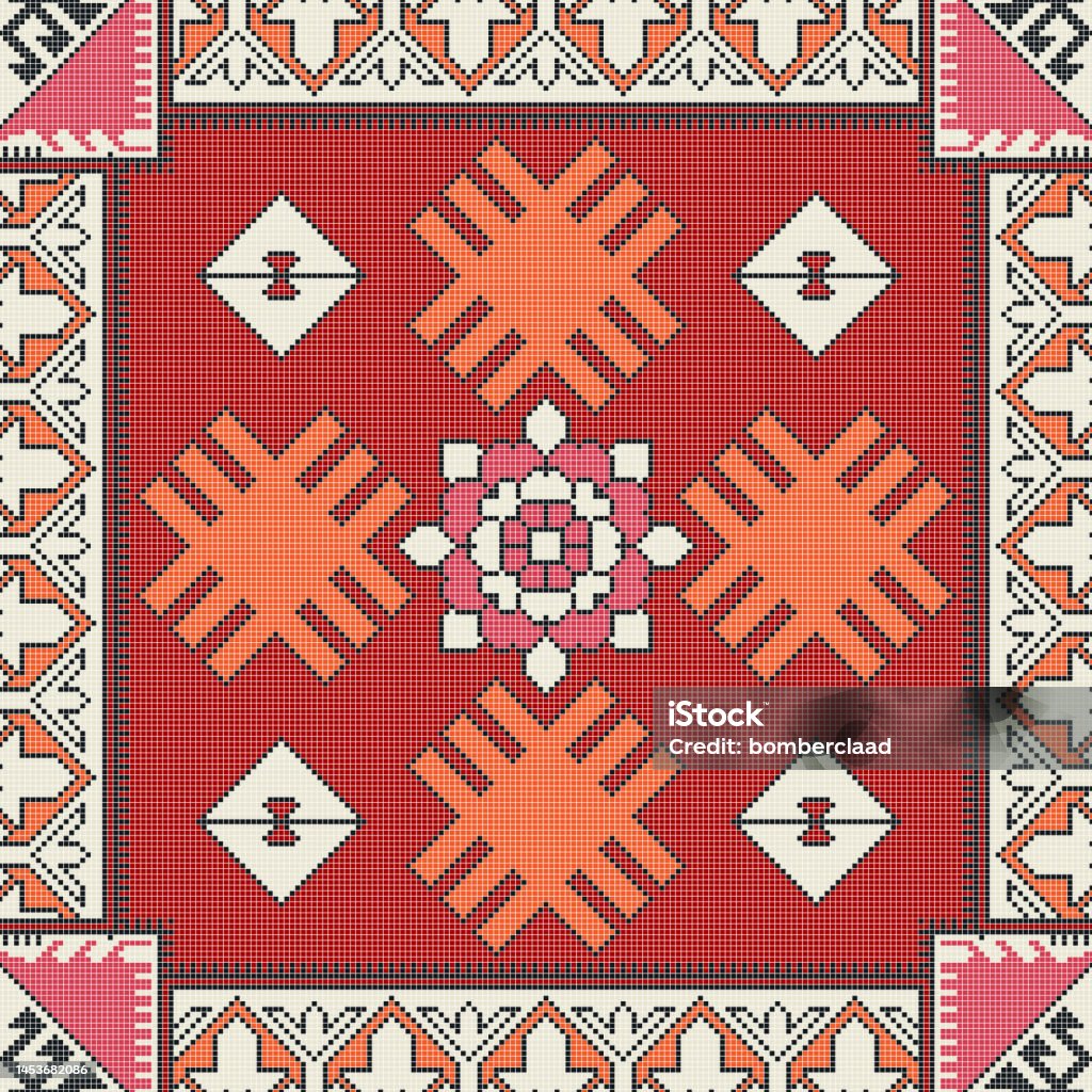 Kilim Red Pattern Vector Graphics Kilim Pattern 39 Stock Illustration - Download Image Now - Antique, Art ...