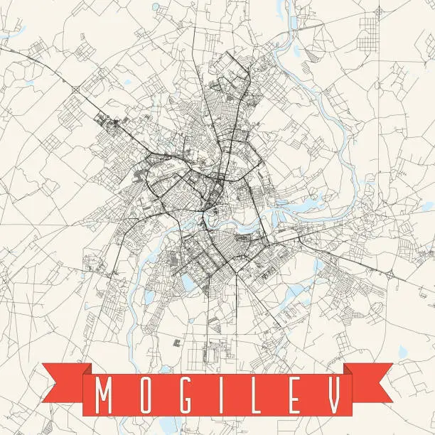 Vector illustration of Mogilev, Belarus Vector Map