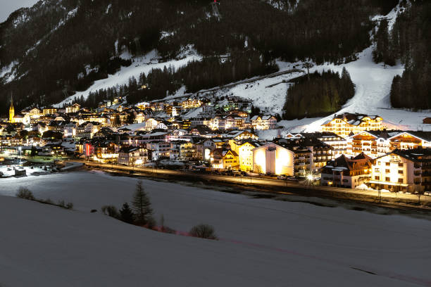 istock Ischgl ski village beautifully lit up and illuminated at night while covered in snow 1453689907