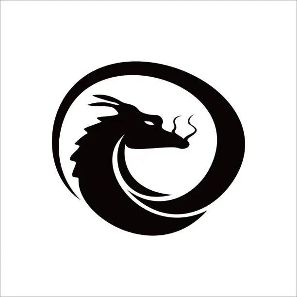 Vector illustration of dragon head logo