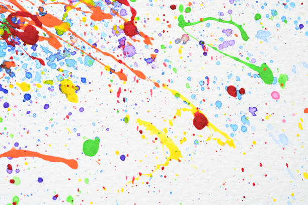 istock water colour splash on white paper, colorful art design 1453699415