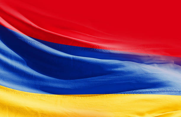 istock Armenia waving flag in beautiful sky. 1453702509