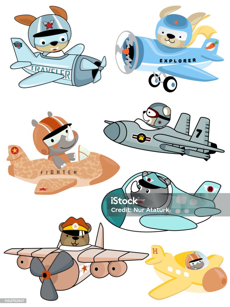 Set Of Airplanes Cartoon With Funny Animals Pilot Stock Illustration - Download Image Now - Air Force, Air Vehicle, Airplane - iStock Set Of Airplanes Cartoon With Funny Animals Pilot Stock Illustration - Download Image Now - Air Force, Air Vehicle, Airplane - iStock